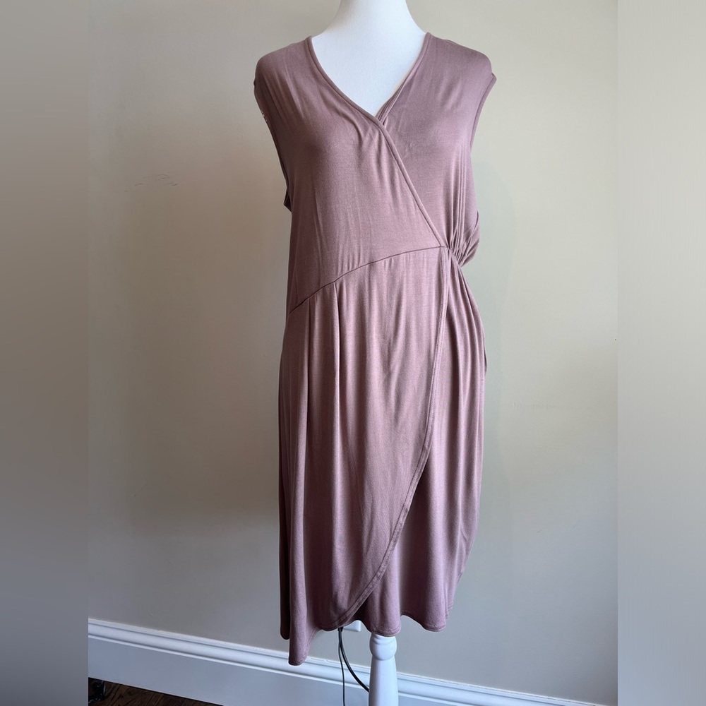 Garnet Hill Sleeveless Mauve Cotton Dress